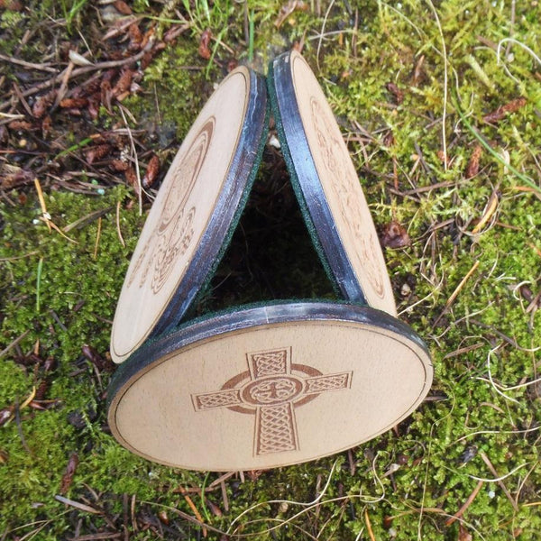 Set of 6 wooden coasters with celtic designs