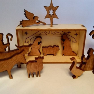 Mini wooden Nativity set