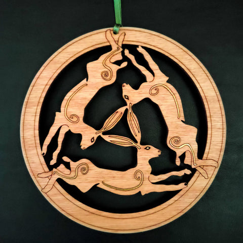 Wooden Hanging of 3-Hares