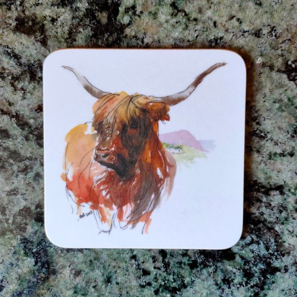 Set of 6 Highland Cow Coasters